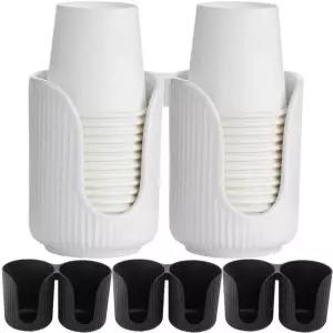 일회용 컵 보관 랙 절묘한 실용적인 더블 거치대 플라스틱 디펜서 머그잔 디스플레이 스탠드 정리함 주방