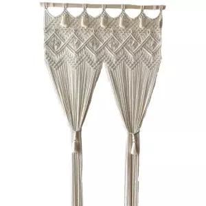 뜨개질 커튼 바란스 막대 패브릭 가림막 파티션 가리개