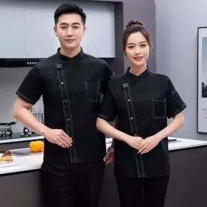 셰프 반팔 조리복 상의 위생복 주방복 한식 유니폼 Lrm6+7YFj