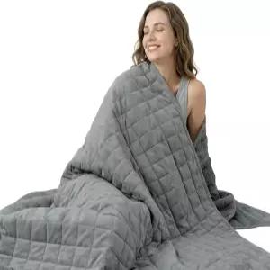 스마트 퀸 무게 담요 가을용 부드러운 무거운 세탁기 통기성 면 소재로 소파에 침구 및 낮잠 48x72