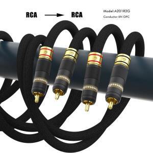 모노사우디오 A201 RCA 케이블 다중 OFC 은도금  하이파이 인터커넥트 오디오 호선