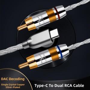 타입C RCA 케이블 HIFI 스테레오 3.5mm USB - 오디오 AUX 잭 분배기 TV 앰프 DVD 시어터 스피커 와이어