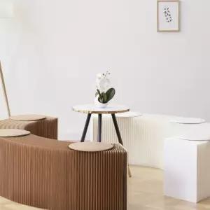 접이식 종이벤치 인테리어의자 흰색 감성 종이 벤치 스툴