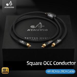 HiFi RCA 서브우퍼 케이블 고 충실도 사각형 OCC - 분배기 Y 증폭기 믹서용 오디오