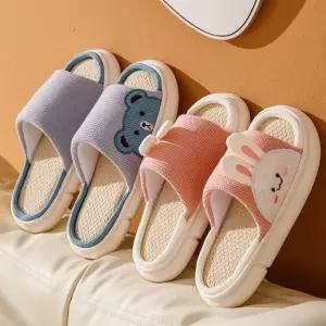 푹신한 실내화 토끼 곰돌이 커플 슬리퍼 핑크 블루 발편한실내화 룸슬리퍼 커실내화