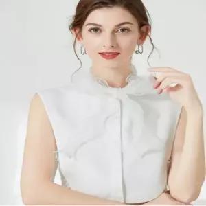 여성 러플 스트랩 넥케이프 페이크 슬리브리스이너넥 넥케이프 이너카라 레이어드카라