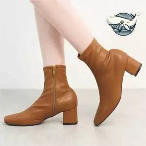 가을 데일리 모던 여성 가죽부츠 캐주얼 통근 여자가을신발 앵글부추 발목부츠