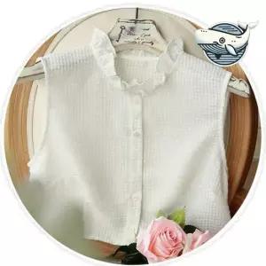 프릴 깃 카라 레이어드 뷔스티에 블라우스 여름 페이크목티 프릴카라목티 넥케이프