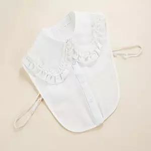 여성 이중 프릴 페이크 빅카라 이너카라 넥케이프셔츠 넥케이프 이너카라 레이어드카라