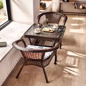 라탄 야외 테이블 식탁 베란다 세트 발코니 정원 테라스