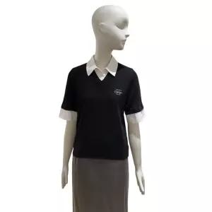 주크 정상가 299000 쥬크 니트 배색 칼라넥 블라우스 Z253MSC0171248504