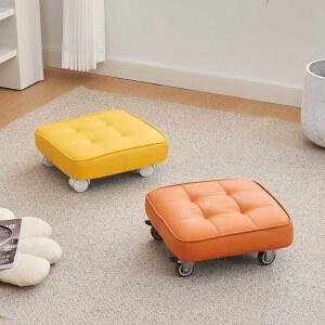 낮은 의자 바퀴의자 벤치 이동 사각 달린 블랙 나일론 스페어휠 스툴 디자인