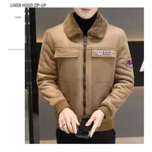 GLINE 남성용 항공 점퍼 퍼 일체형 기모 플러스 도톰 패딩 펠트 모조울 공군 비행 코트 JEN1