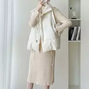 루즈핏 하이넥 패딩조끼 2color