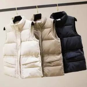 오버핏 여성 패딩 조끼 하이넥 여자 패딩 조끼 데일리 가을