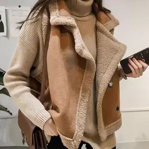 인조 여성 무스탕 조끼 스웨이드 여성 무스탕 베스트 캐주얼 겨울