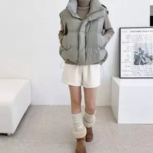 루즈핏 여자 패딩 조끼 데일리 여성 패딩 조끼 하이넥 겨울