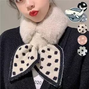 여성용 귀여운 리본 퍼목도리 따뜻한 데이트 여자목도리 여성머플러 겨울머플러 스카프