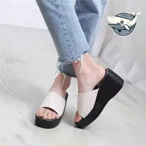 여성 통굽 슬리퍼 실내 사무실 악어 가죽 여성슬리퍼 여름슬리퍼 발편한슬리퍼