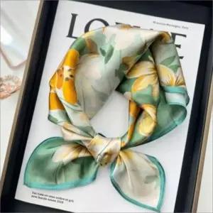 머플러 쁘띠스카프 플라워 모조실크 스카프 패턴 4색