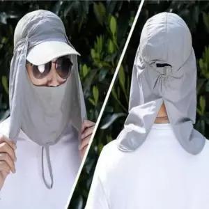 마스크 햇빛차단모자 썬캡 농사햇빛가리개 그레이