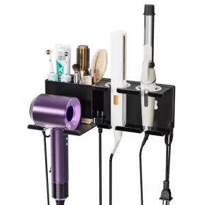벽걸이형 헤어드라이어 홀더 스탠드 공간 절약형 블로우 드라이어 스트레이트너 정리대 욕실 화장대 수납용