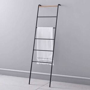 원목 사다리 행거 미니 철제 매장용 스탠드 블랙