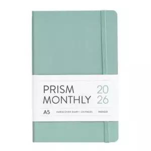[문구/오피스] 인디고 먼슬리 다이어리 25절 스케줄러 2026 월간 프리즘 민트라떼 날짜형 A5