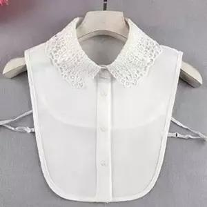 펀칭 레이어드 넥케이프 블라우스 페이크 레이스 셔츠 레이스케이프 넥레이스 목레이스