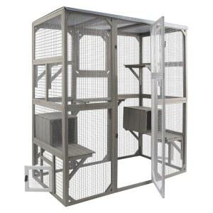 실내외에서 할 방풍 방수 타프 지붕 대형 창문 멀티 플랫폼 워크인 캣 하우스가 카티오 야외 고양이