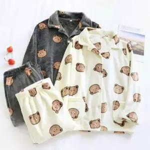 곰돌이잠옷 겨울 곰돌이 수면 패턴 극세사 캐릭터 잠옷 파자마