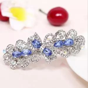 마리 포인트 헤어핀(블루) 큐빅장식 자동핀 (WBF6219)