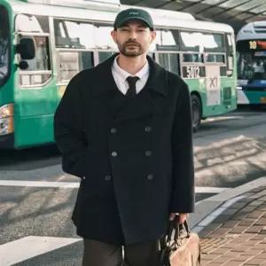 [매장정품} stco 오버핏 피 코트 네이비SCTWD71OSN