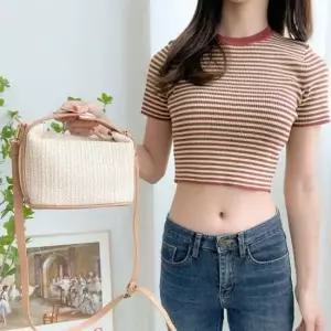 숄더백 라탄 미니 가방 사각 크로스 밀집