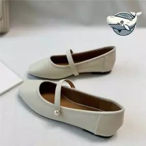 부드러운 빈티지 스타일 진주디테일 플랫슈즈 플렛슈즈 메리제인슈즈 리본플랫