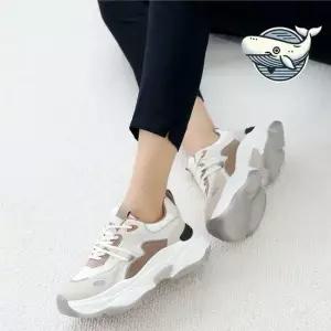 여성 멀티 캐주얼 키높이 운동화 메쉬 가죽 키높이운동화 여자신발 통굽운동화