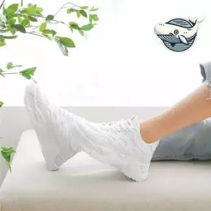 세련된 편안한 여성 어글리슈즈 보드화 화이트 키높이운동화 여자신발 통굽운동화