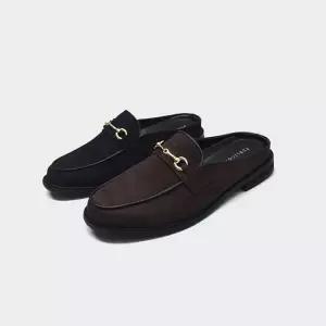 남자 스웨이드 골드메탈 블로퍼 뮬 슬리퍼 직장인 남성슬리퍼 직장인뮬 회사원뮬