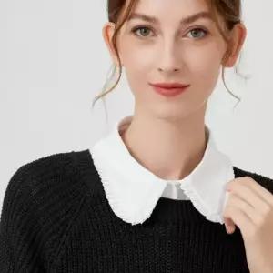 사이드 플리츠 패턴 페이크셔츠 이너 넥케이프 넥카라 넥케이프 이너카라 레이어드카라