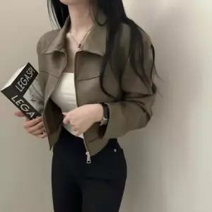 여성 3컬러 데일리룩 스웨이드자켓 집업 크롭자켓