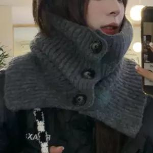 오버핏 패딩 코트매치 출퇴근 니트 단추 넥워머 방한 니트워머 패션워머 여성넥워머