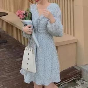 [SBD] 스퀘어넥 패턴 플라워 플레어 봄원피스 화이트 원피스