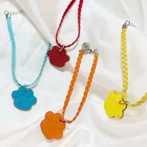 강아지 가죽 포우 발바닥 이름표 1P 팬던트 인식표 애견산책목줄