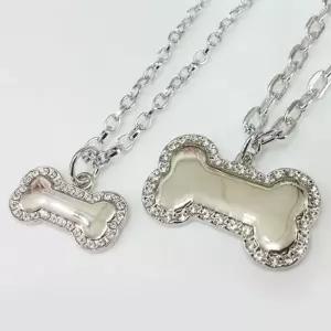 강아지 본스톤 큐빅 체인 목걸이 S 1P 반려견 팬던트 애견산책목줄