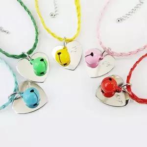 강아지 하트방울 매시 목걸이 1P 반려견 팬던트 목줄 애견산책목줄