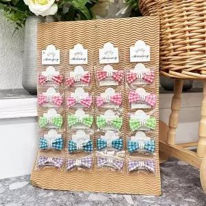 강아지 잔체크 수동 머리핀 20개 세트 반려견 헤어핀 애견헤어핀