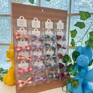 강아지 투톤체크 수동 머리핀 20개 세트 애견 헤어핀 애견헤어핀