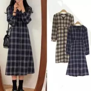 [SBD] 2컬러 체크원피스 트렌치원피스 미니원피스 롱원피스