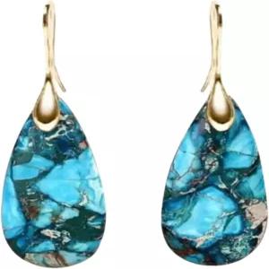 케이프 디아블로 해양 에너지 보호 눈물방울 귀걸이 - 힐링 리갈라이트 보석 수공예 4.5-5cm 스트레스 해소