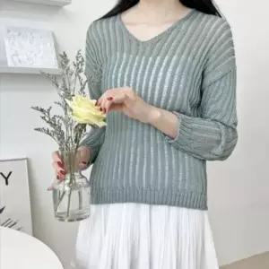 [SBD] 시스루티셔츠 1021 니트티 시스루 러 AB2 브이넥 그물